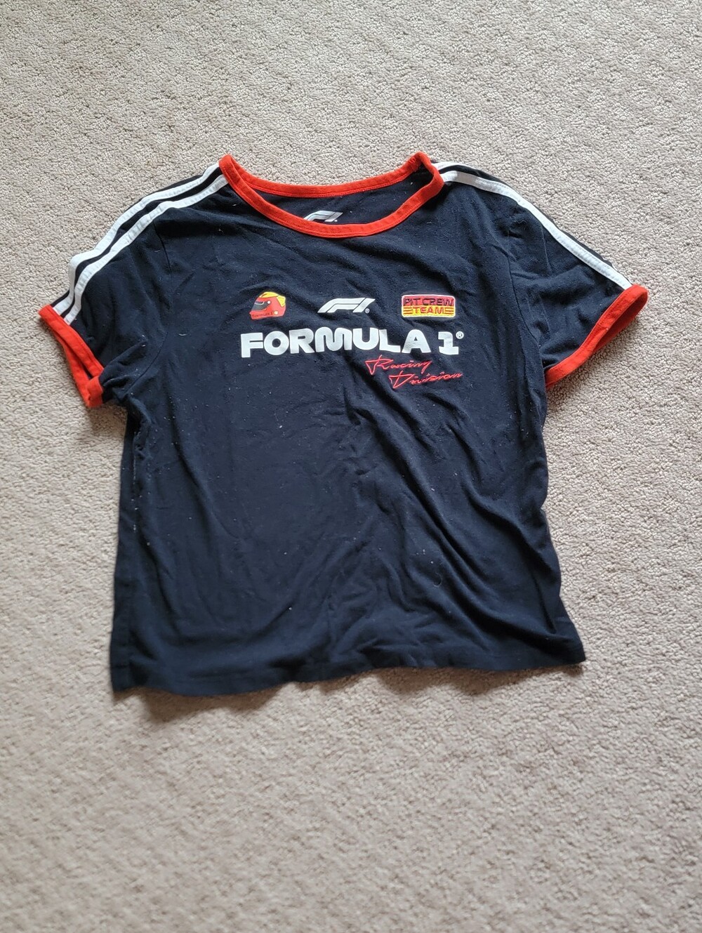 Formula 1 Black Racing Tee with Red Trim